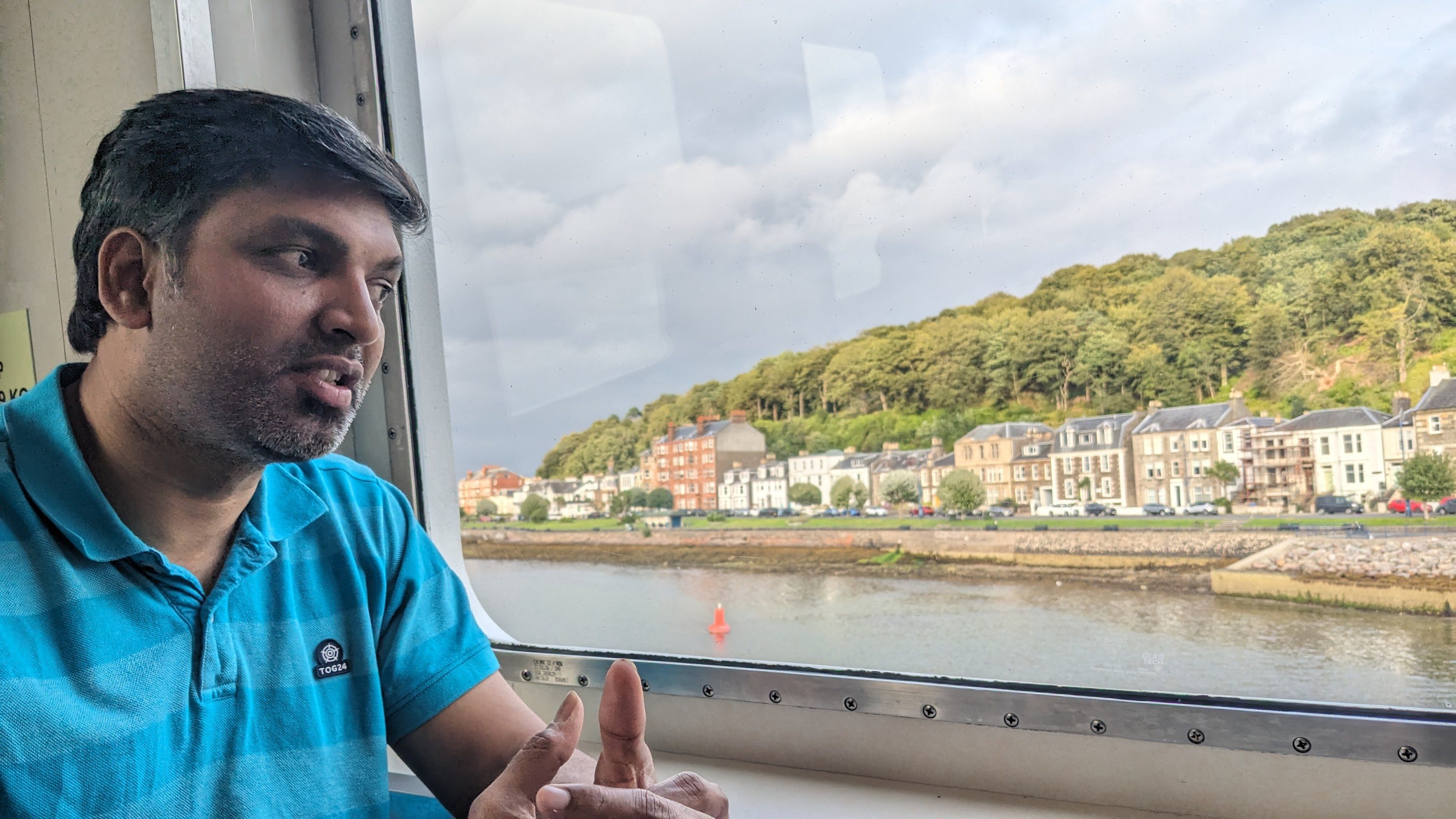 Saravanan, founder of Signalyst, on a Scottish ferry